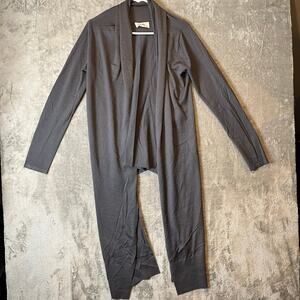 Sminfinity Sz M Merino Wool Cashmere Wrap Cardigan Gray‎ Women's